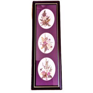 Vintage Framed Handmade floral Paper Collage art